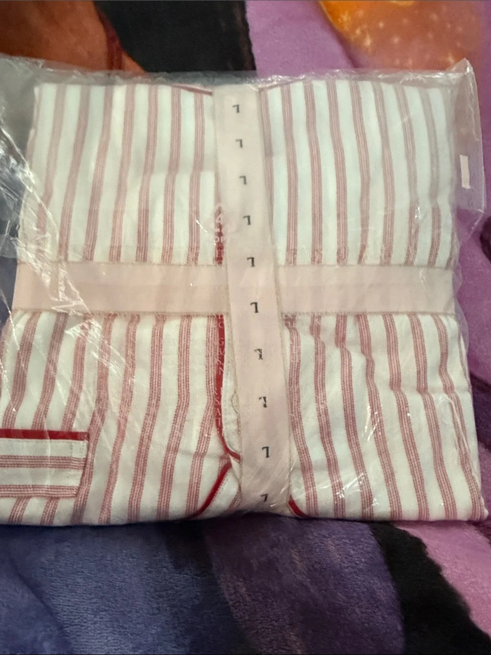 Victoria's Secret Pink and Red Striped Short Pajama Set